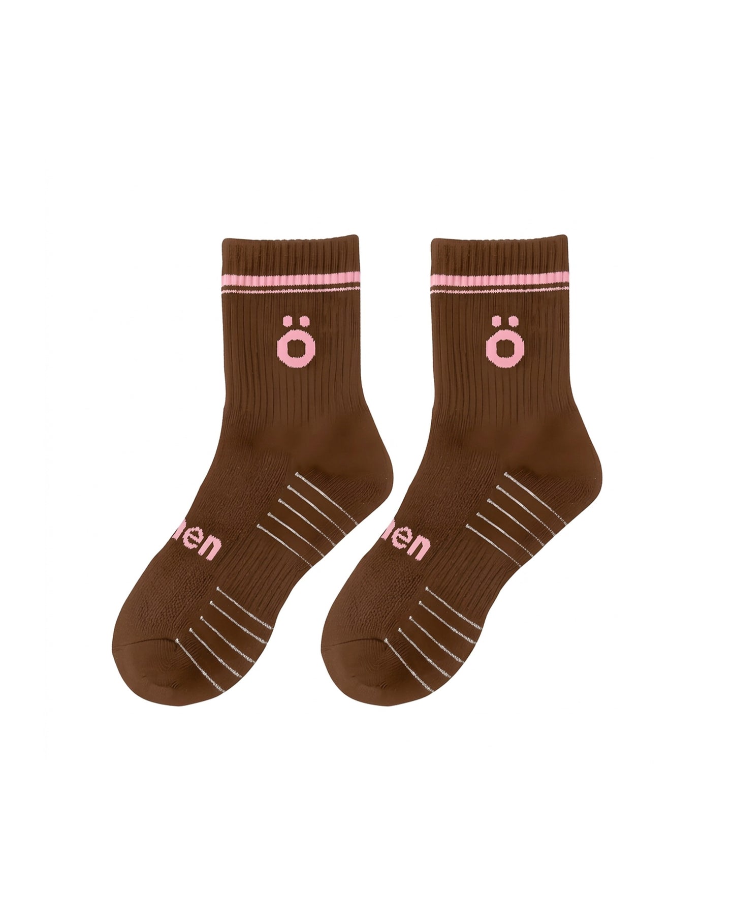 Pair of brown höhen sports socks for women, technical design with support and comfortable fit for training