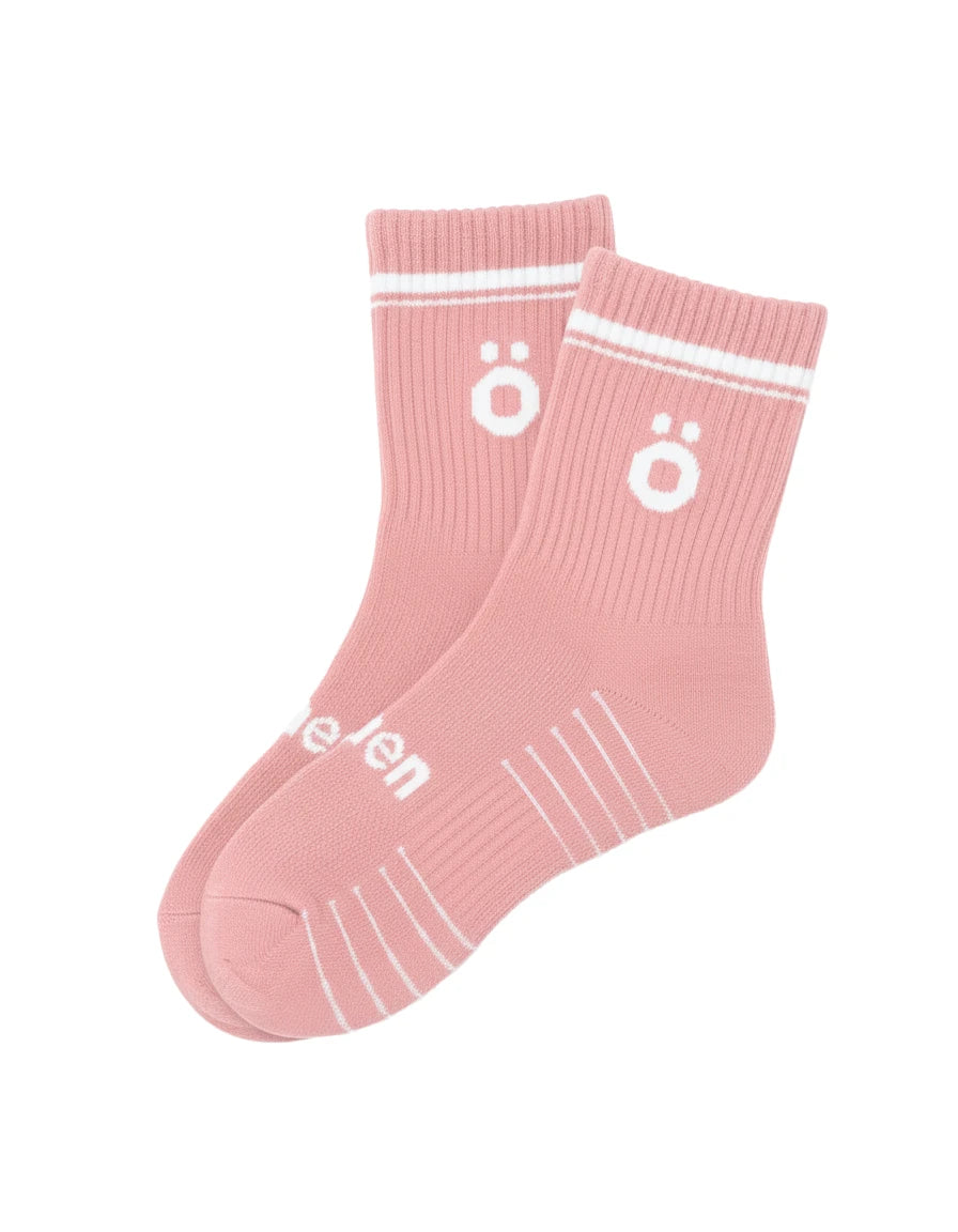Pink höhen merino wool socks for women with a sporty design, breathable and comfortable for gym and running